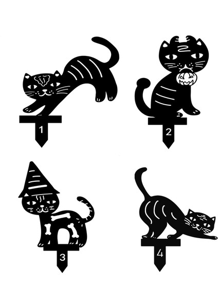 Adet Bahçe Dekorasyon Açık Çim Heykelleri Siyah Akrilik Yard Sanat Siluet Dekor Bahçe Arka Bahçe Çim Kazıkları (Yurt Dışından)