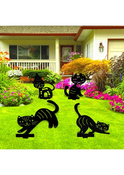 Adet Bahçe Dekorasyon Açık Çim Heykelleri Siyah Akrilik Yard Sanat Siluet Dekor Bahçe Arka Bahçe Çim Kazıkları (Yurt Dışından) fiyatları
