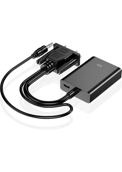 1080P Hd VGA - Pc Projektör Dizüstü Bilgisayar Için 3,5 mm Ses Kablosu Adaptörü ile Hdtv Video Ses Dönüştürücüye Uyumlu (Yurt Dışından)