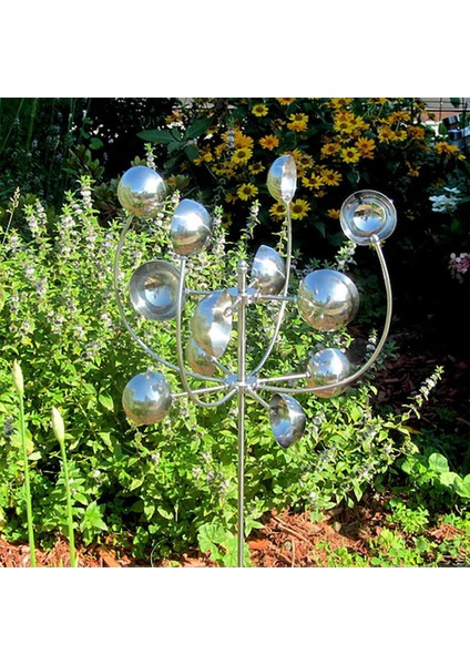 Büyülü Metal Yel Değirmeni 3D Rüzgar Enerjili Kinetik Heykel Çim Metal Rüzgar Spinners Açık Bahçe (Yurt Dışından) fırsatları