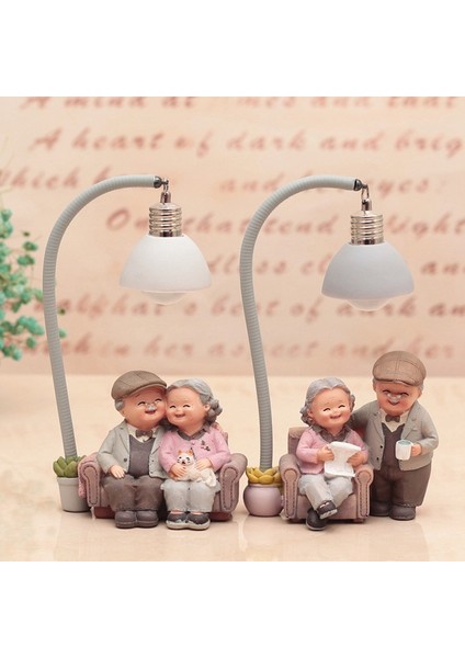 Çift Gece Lambası Süsler Düğün Yıldönümü Hediye Ev Dekor Romantik Reçine Süsleme Sanatı Craft-A (Yurt Dışından) modelleri