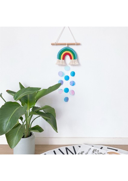 Ins Tarzı Oda Dekorasyon El Yapımı Dokuma Pamuk Halat Gökkuşağı Asılı Dekorlar Duvar Asılı Dekorlar Payetler ile Fotoğraf Sahne-A (Yurt Dışından) fırsatları