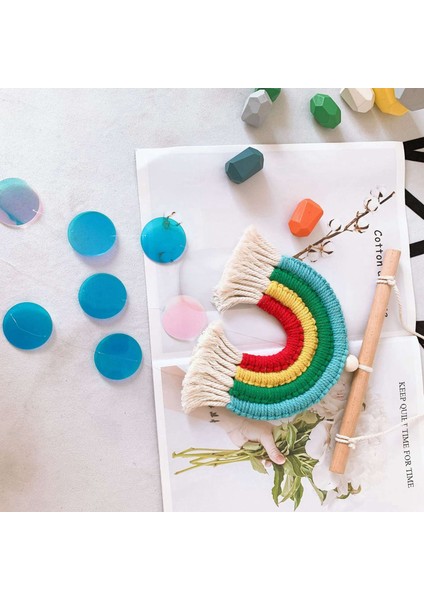 Ins Tarzı Oda Dekorasyon El Yapımı Dokuma Pamuk Halat Gökkuşağı Asılı Dekorlar Duvar Asılı Dekorlar Payetler ile Fotoğraf Sahne-A (Yurt Dışından) indirimleri