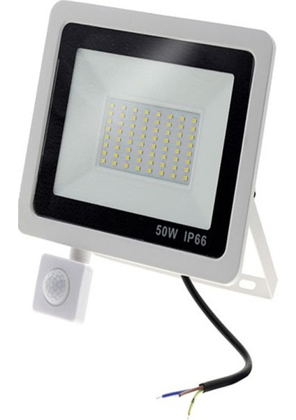 LED Projektör Pır Hareket Sensörü Reflektör 50W LED Projektör Spot Duvar Dış Aydınlatma Beyaz Soğuk Beyaz (Yurt Dışından)