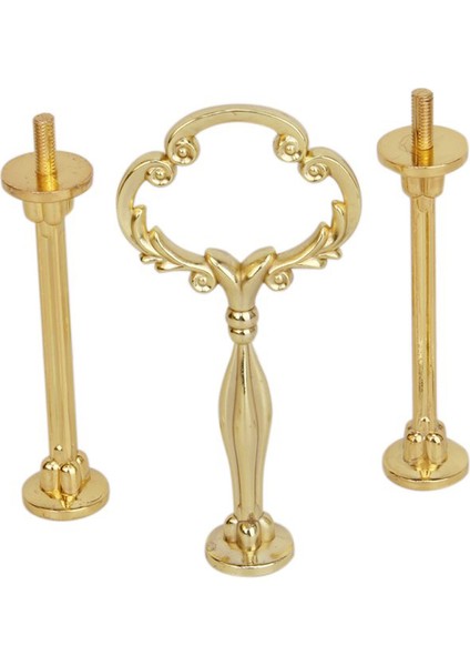 3 Katlı Çiçekli Cupcake Tabağı Kek Standı Montaj Tutamağı (Altın) (Yurt Dışından)