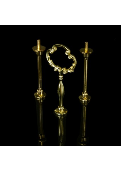 3 Katlı Çiçekli Cupcake Tabağı Kek Standı Montaj Tutamağı (Altın) (Yurt Dışından) fiyatları