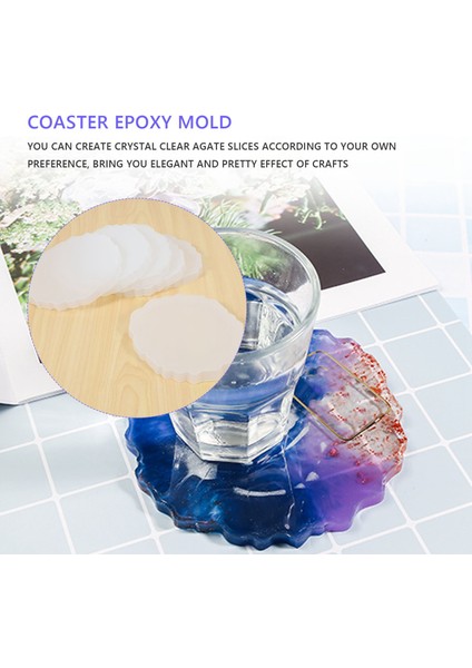 6 Adet Reçine Coaster Kalıp Silikon Geode Kalıp Düzensiz Dalga Şekli Kalıp Tepsisi Kalıp Coaster Döküm Kalıp (Yurt Dışından) fırsatları