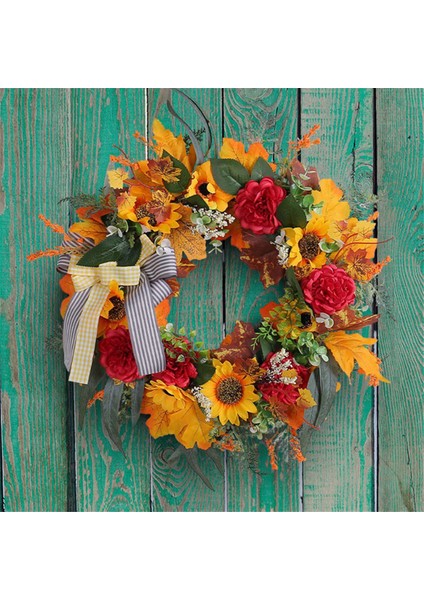 Ön Kapı Için Sonbahar Çelenkleri, Ayçiçeği Sonbahar Çelengi, Kabaklar ve Çuval Bezi Yayları, Çiftlik Evi Iç Mekan Dış Mekan Için (Yurt Dışından) fiyatları