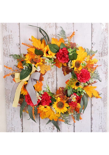 Ön Kapı Için Sonbahar Çelenkleri, Ayçiçeği Sonbahar Çelengi, Kabaklar ve Çuval Bezi Yayları, Çiftlik Evi Iç Mekan Dış Mekan Için (Yurt Dışından) fırsatları