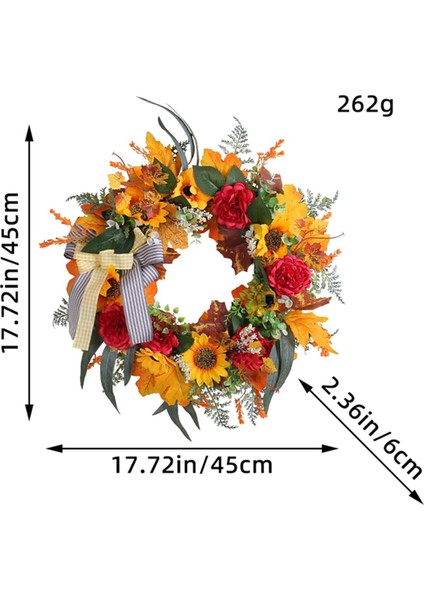 Ön Kapı Için Sonbahar Çelenkleri, Ayçiçeği Sonbahar Çelengi, Kabaklar ve Çuval Bezi Yayları, Çiftlik Evi Iç Mekan Dış Mekan Için (Yurt Dışından) indirimleri