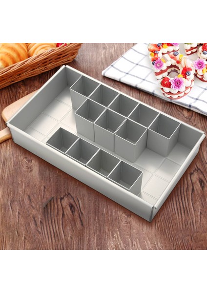 Alüminyum Alaşımlı Dikdörtgen Kek Kalıbı Pişirme Tepsisi Mektup Numarası Kek Kalıbı Bakeware Tava Ayarlanabilir Kalıp Çikolata Fırın Pişirme Kabı (Yurt Dışından)