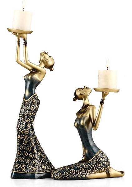 Soyut Bayan Mumluklar Reçine Vintage Heykeli Heykel Şamdan Ev Vintage Ayıklaması Parti Dekorasyon-A (Yurt Dışından)