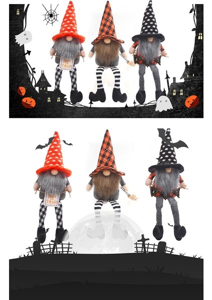 Cadılar Bayramı Ev Partisi Ev Dekorasyon Masa Dekor Uzun Bacaklar Yüzü Olmayan Gnome Bebek Cadılar Bayramı Asılı Süsler, B (Yurt Dışından)