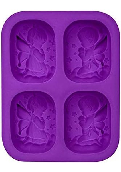 Sabun Kalıp, 4 Kavite 3D Melek Kalıp Ev Yapımı Sabun Kalıp Sabun Yapımı Malzemeleri Dıy Sabun Mum Reçine El Sanatları (Yurt Dışından)