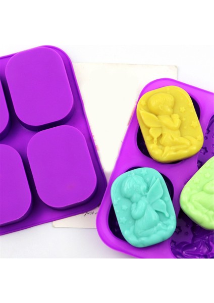 Sabun Kalıp, 4 Kavite 3D Melek Kalıp Ev Yapımı Sabun Kalıp Sabun Yapımı Malzemeleri Dıy Sabun Mum Reçine El Sanatları (Yurt Dışından) modelleri