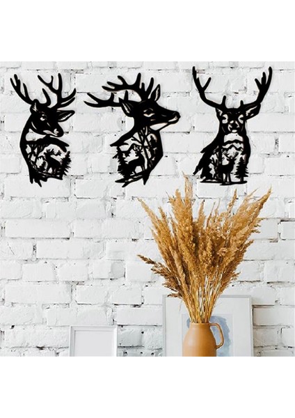 Metal Geyik Duvar Sanat Dekoru, Rustik Kabin Dekoru, Ev Banyo Yatak Odası Köşkü Için Avcılık Dekoru, Orman Ağacındaki Geyik (Yurt Dışından) modelleri