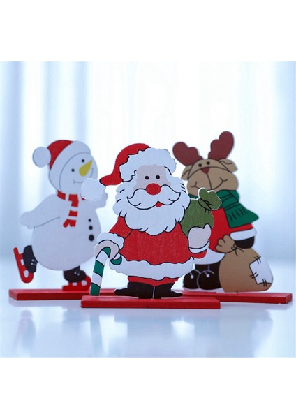 Noel Dekoru, Şenlikli Noel Baba - Noel Noel Ağacı Kar Tanesi Ahşap El Sanatları Noel Süsleri Ekran Sahne (Yurt Dışından) indirimleri