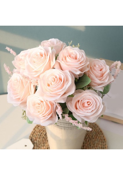 Yapay Mavi Güller Çiçekler Ipek Gül Çiçek Buketi Ev Bahçe Dekorasyon Düğün Güller Şampanya (Yurt Dışından) modelleri