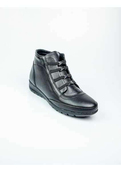 7119 Siyah Deri Kadın Bot