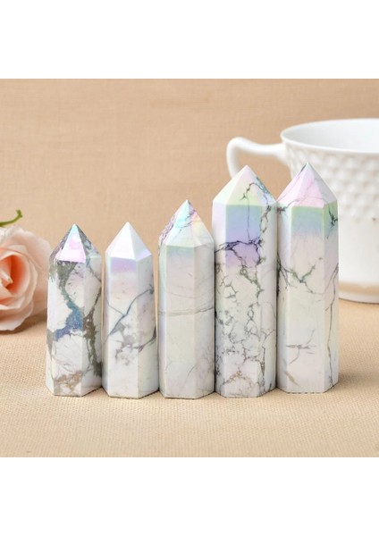 Doğal Aura Howlite Kristal Noktası Galvanik Değnek Şifa Taş Enerji Beyaz Kuvars Ev Dekor Reiki Kulesi Hediyeler-B (Yurt Dışından) fiyatları