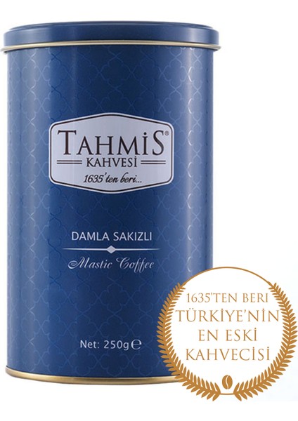 Kahvesi Damla Sakızlı Aromalı Türk Kahvesi 250 Grteneke