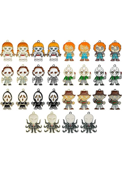 28 Adet Korku Klasik Film Karakteri Charms Cadılar Bayramı Emaye Kolye, Takı Yapımı Için Korku Alaşım Charm Kolye (Yurt Dışından)