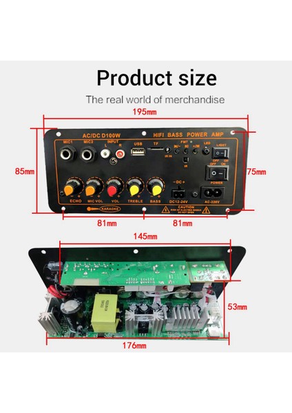Max 300W Bluetooth Amplifikatör Kurulu 12V 24V 220V Subwoofer Amplifikatör Kurulu Destek Mikrofon Araba Ev Ses Abd Plug (Yurt Dışından)