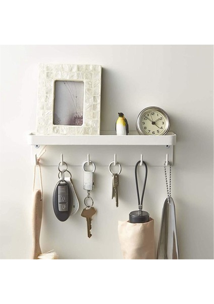 Anahtarlık, Duvar Anahtarlık, Raflı, Raflı Anahtarlık ve 6 Yapışkanlı Kanca, Ofis Banyo Anahtar Çubuğu Siyah (Yurt Dışından) indirimleri