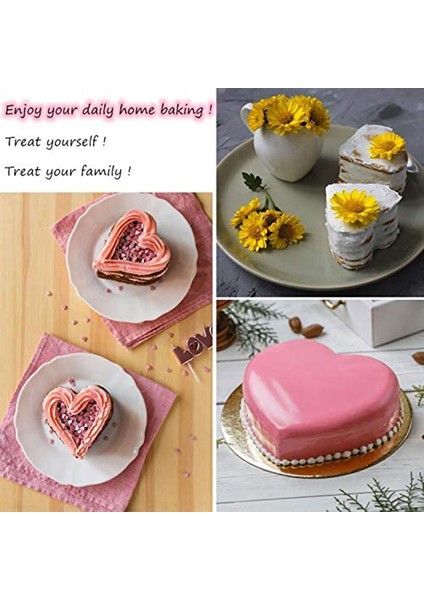 3 Paket Alüminyum Kalp Şekilli Yapışmaz Kek Tava Seti Çıkarılabilir Altlı Diy Pişirme Kalıp Aracı - 4 Inç (Yurt Dışından) indirimleri
