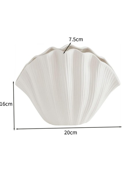 Iskandinav Tarzı Kabuk Şekilli Seramik Vazo Ev Dekor Masa Yapay Çiçek Bitki Tutucu Sofra Çiçek Aranjmanı A (Yurt Dışından)