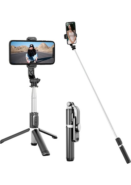 Bluetooth Selfie Taşınabilir Taşınabilir Bir Üçlük, 1 Metre Yatay ve Dikey Çoklu Fonksiyonun Canlı Yayınlama Durumu, Evrensel (Yurt Dışından)