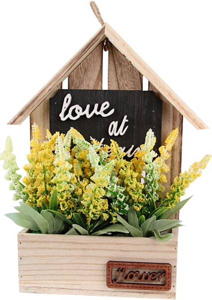 Rustik Duvara Monte Ahşap Ev - Çiçek Etli Bitkiler Bonsai Tutucu Sergileme Raf Ev Dekor C (Yurt Dışından)