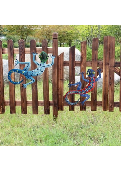 Metal Gecko Açık Heykel El Yapımı Sanat Bahçe Yard Zanaat Heykeli Ev Duvar Dekorasyonu Çit Kertenkele Küçük (Yurt Dışından) modelleri