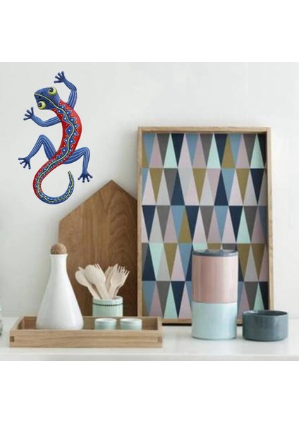 Metal Gecko Açık Heykel El Yapımı Sanat Bahçe Yard Zanaat Heykeli Ev Duvar Dekorasyonu Çit Kertenkele Küçük (Yurt Dışından) fırsatları