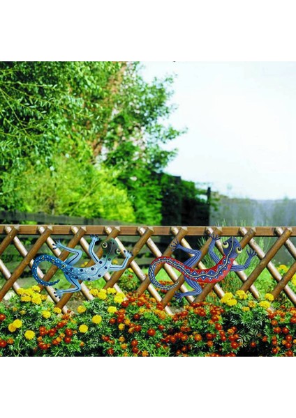 Metal Gecko Açık Heykel El Yapımı Sanat Bahçe Yard Zanaat Heykeli Ev Duvar Dekorasyonu Çit Kertenkele Küçük (Yurt Dışından) indirimleri