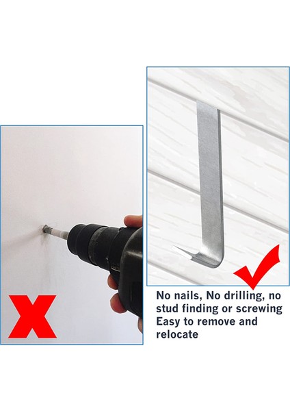 6'lı Paket Hasarsız Dış Cephe Kancası, Sondaj Gerektirmeden Metal Kanca, Fiber Çimento Levha Dış Cephe Kaplaması Için Kancalar (Yurt Dışından) modelleri