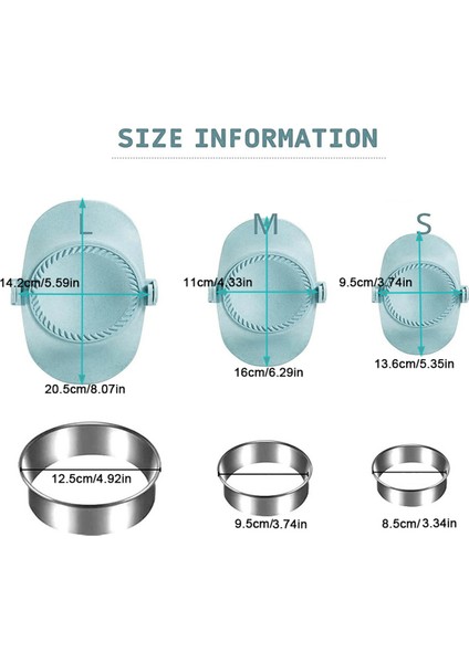 Dumpling Maker, Empanadas Pres Kalıp Makinesi Seti, Hamur Kesici, Dumpling Kalıp Seti ve Pierogi Için Kesici, (Mavi) (Yurt Dışından) modelleri