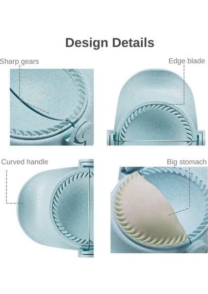 Dumpling Maker, Empanadas Pres Kalıp Makinesi Seti, Hamur Kesici, Dumpling Kalıp Seti ve Pierogi Için Kesici, (Mavi) (Yurt Dışından) indirimleri