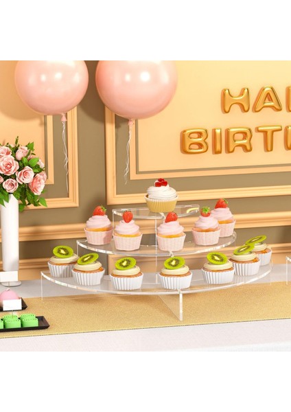 Akrilik Teşhir Standı, Şeffaf Akrilik Ayaklar Yarım Ay Sunucu Cupcake Tatlı Teşhir Veya Koleksiyonlar Için Standı (Yurt Dışından)