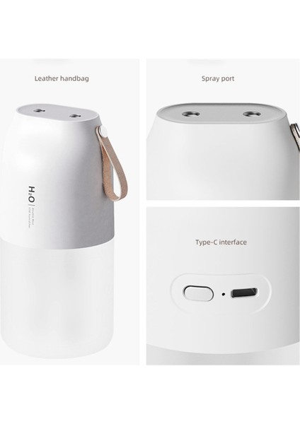 Kablosuz Hava Nemlendirici Difüzör Şarj Edilebilir Çift Nozul Esansiyel Yağı Difüzör Mist Maker Nemlendirici, Beyaz (Yurt Dışından) indirimleri