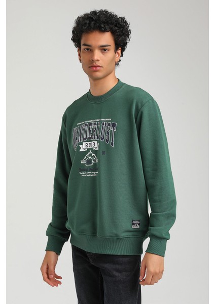 Bisiklet Yaka Yeşil Slim Fit Sweatshirt 23FWM60146 fiyatları