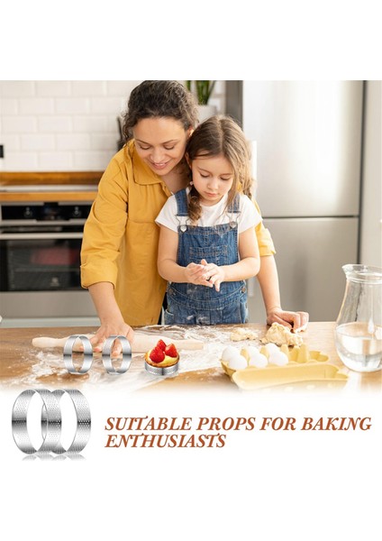 20 Adet Delikli Tart Yüzükler Yuvarlak Tart Yüzük Paslanmaz Çelik Tart Yüzükler Tatlı Mus Ev Yemek Yapma Aracı (Yurt Dışından) fırsatları