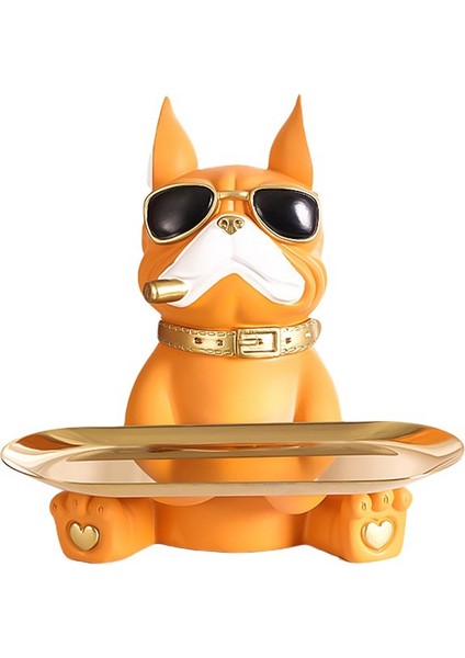 Serin Bulldog Figürleri Reçine Hayvan Heykel Süsler Depolama Odası Dekor Modern Çok Fonksiyonlu Heykel Ev Dekor Için, 3 (Yurt Dışından)