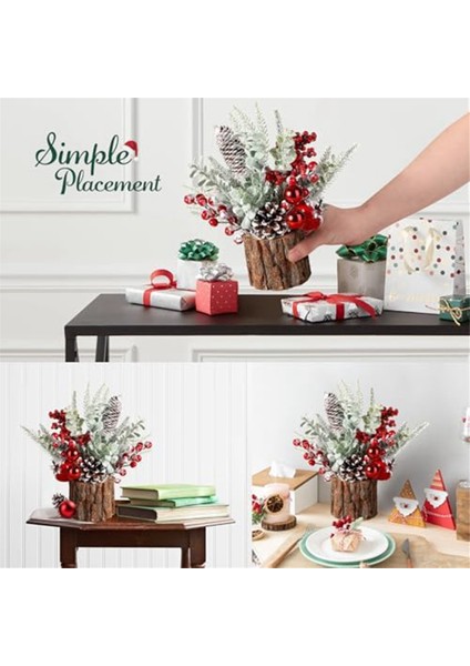 Küçük Noel Ağacı, Noel Süsleri ile Yapay Noel Ağacı Çam Kozalağı Berry, Masaüstü Noel Ağacı (Yurt Dışından) modelleri