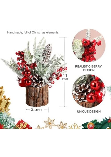Küçük Noel Ağacı, Noel Süsleri ile Yapay Noel Ağacı Çam Kozalağı Berry, Masaüstü Noel Ağacı (Yurt Dışından) indirimleri