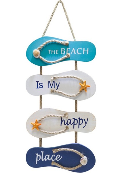 Okyanus Dekor Duvar Sanatı Flip Flop Duvar Süsü, Terlik Asılı Dekorasyon, Okyanus Dekor Oturma Odası Yatak Odası Yemek Odası Için (Yurt Dışından)