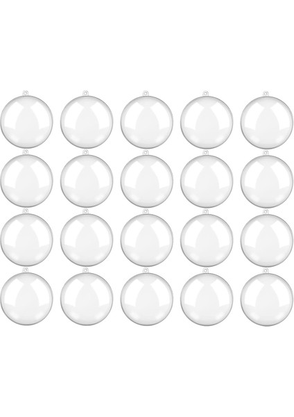 20 Adet Noel Doldurulabilir Süsler Topu Şeffaf Plastik Süsler Dıy Zanaat Noel Partisi Için Şeffaf Top 3.15 Inç (Yurt Dışından)