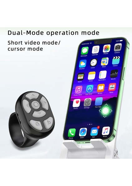 Halka Için Bluetooth Uzaktan Kumanda Parmak Ucu Otomatik Sayfa Döndürücü Tarama Selfie Video Denetleyicisi (C) (Yurt Dışından) fiyatları