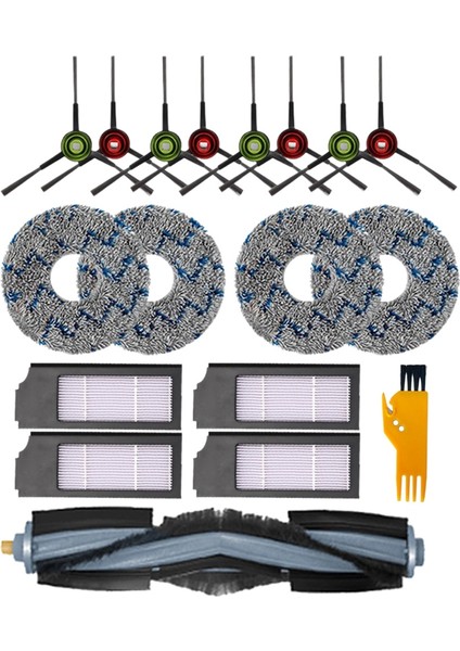 18 Adet Paspas Bezi Ana Yan Fırça Hepa Filtre Deebot T10 Turbo Robotik Elektrikli Süpürge Yedek Yedek Parça (Yurt Dışından)