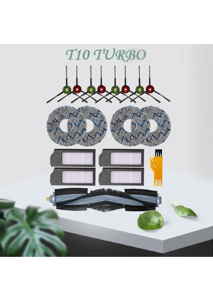 18 Adet Paspas Bezi Ana Yan Fırça Hepa Filtre Deebot T10 Turbo Robotik Elektrikli Süpürge Yedek Yedek Parça (Yurt Dışından)